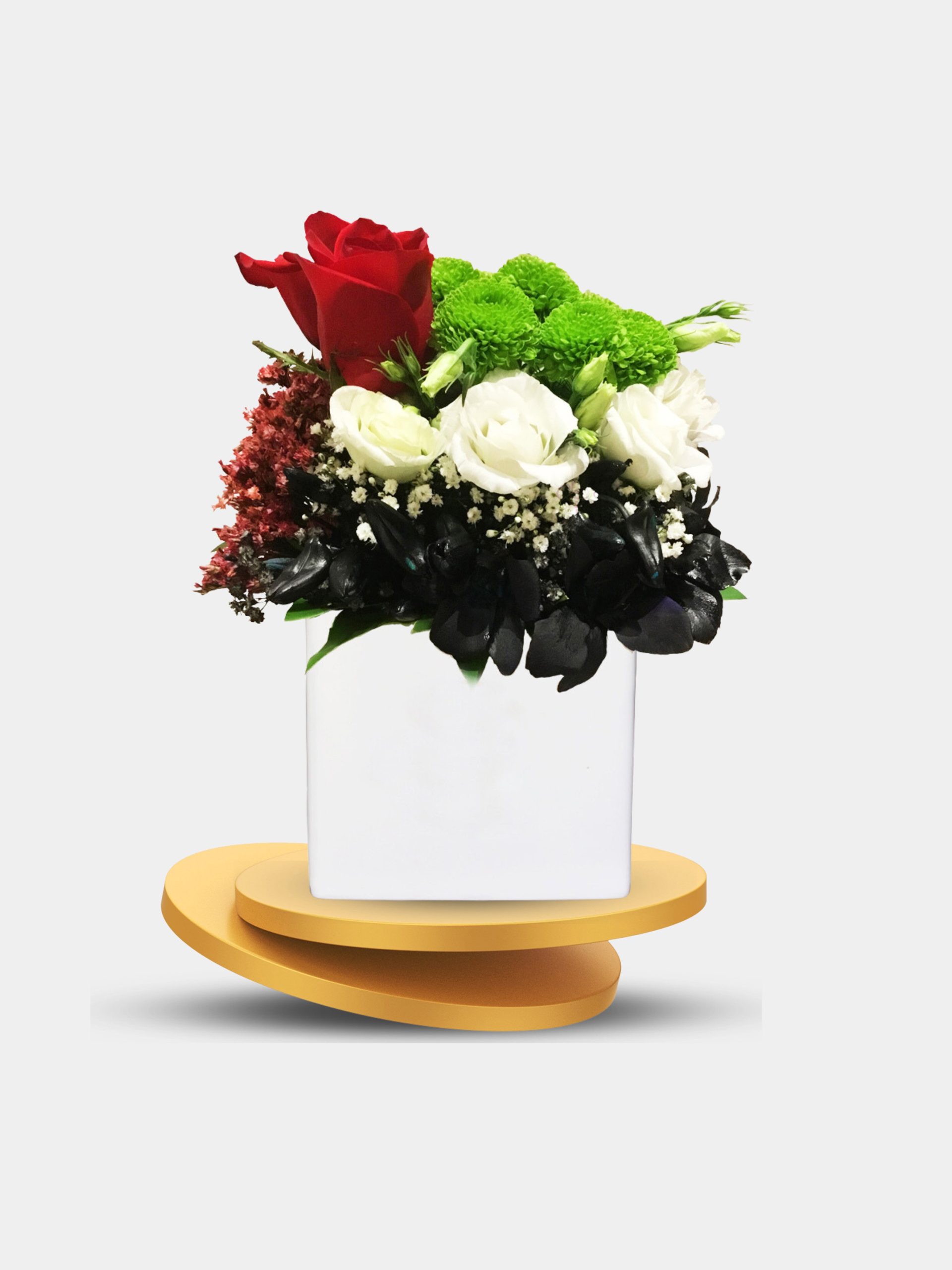 UAE National Day Flowers in Glass Vase Arrangement